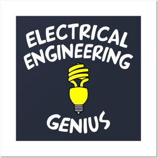 Electrical Engineering Genius White Text Posters and Art